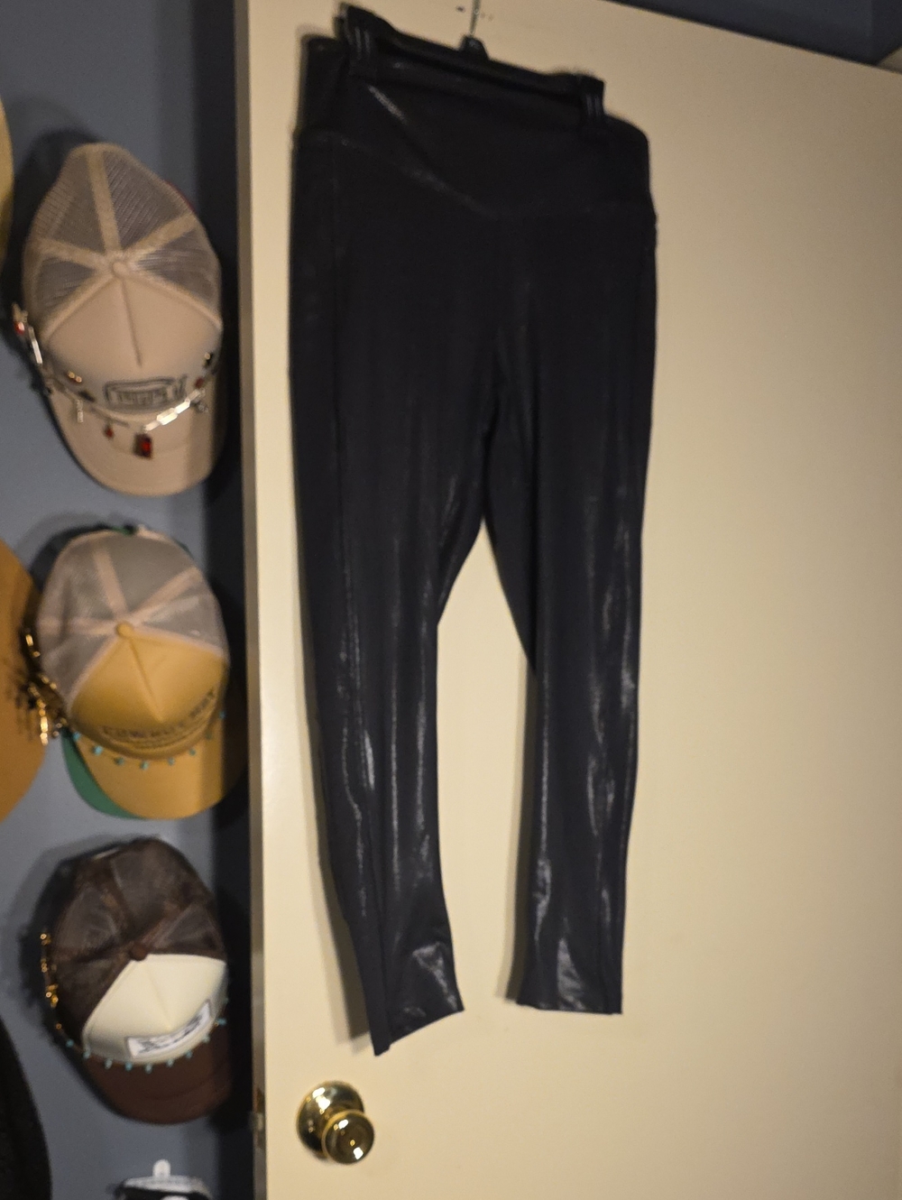 PINK Victoria's Secret Black Shine Leggings